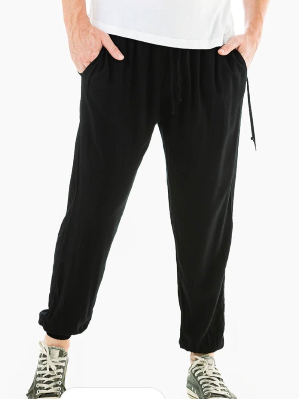Black Unisex Solid Jogger Harem Pant